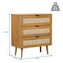 BOHEO K Cassettiera 3 cassetti legno effetto rovere 4