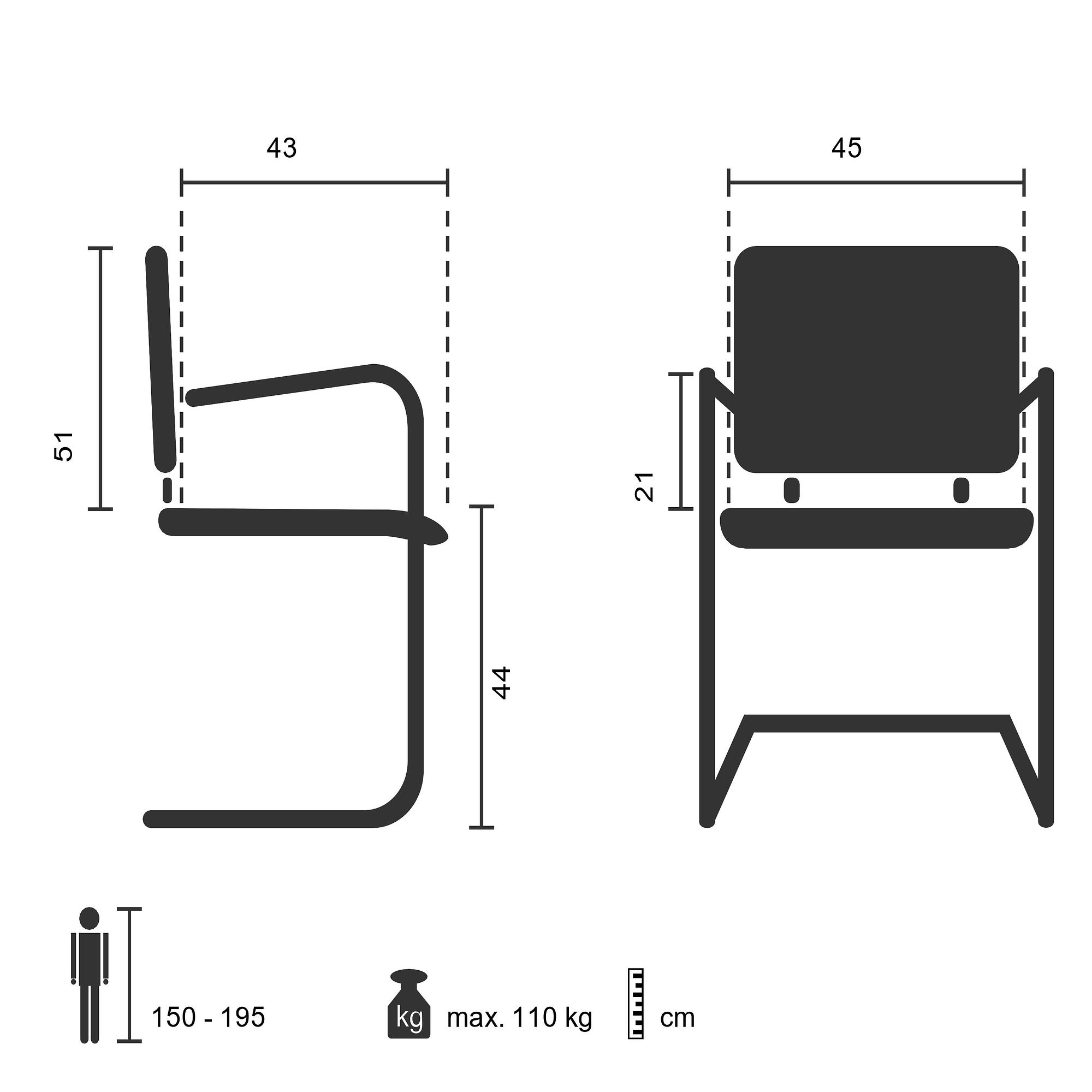 FLEXO V PU Chair Cantilever Leather Black 4