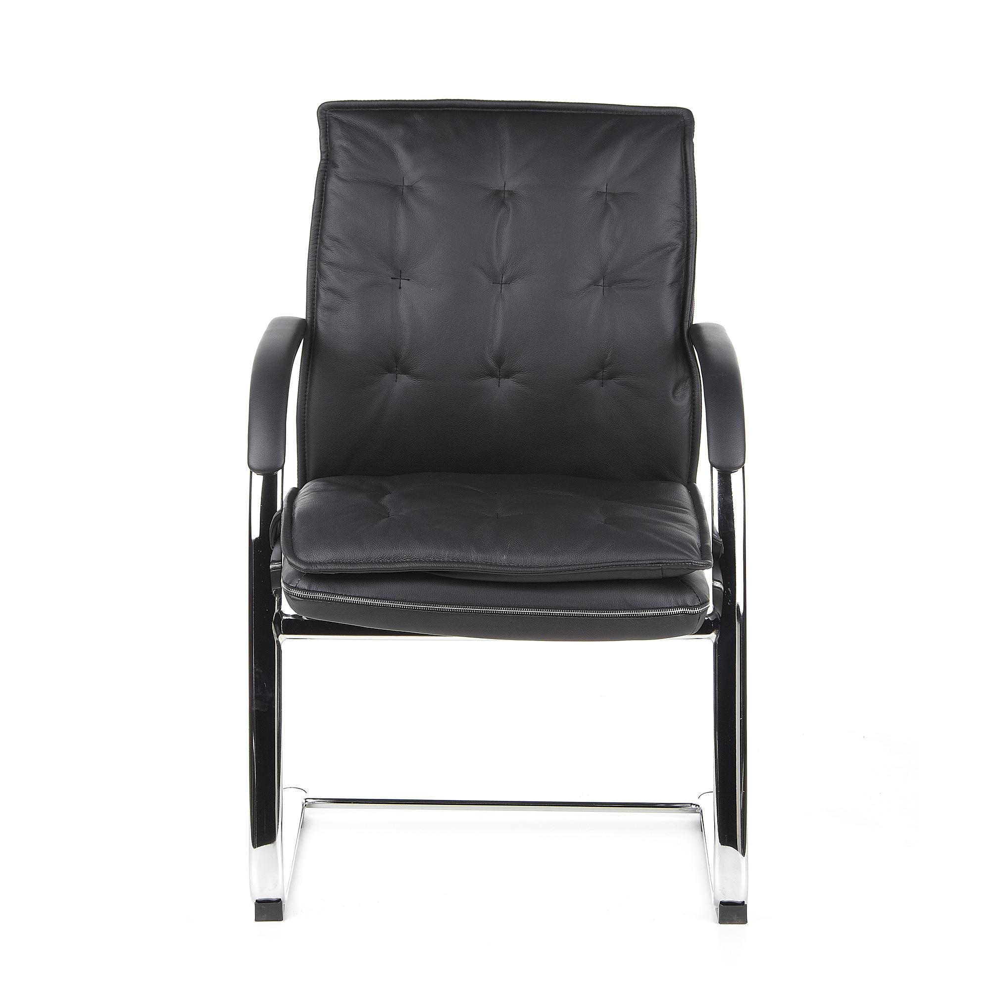 VILLA V Chair  Cantilever chair Leather Black 0