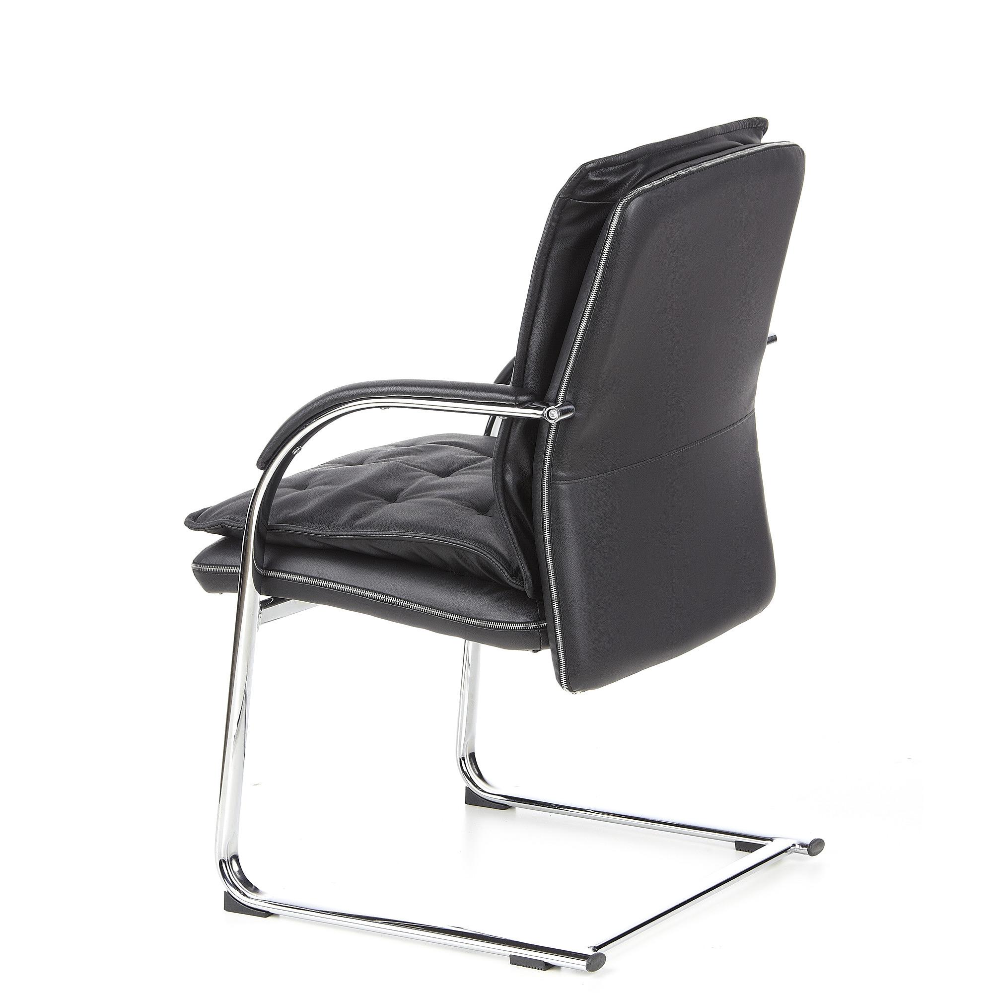 VILLA V Chair  Cantilever chair Leather Black 7