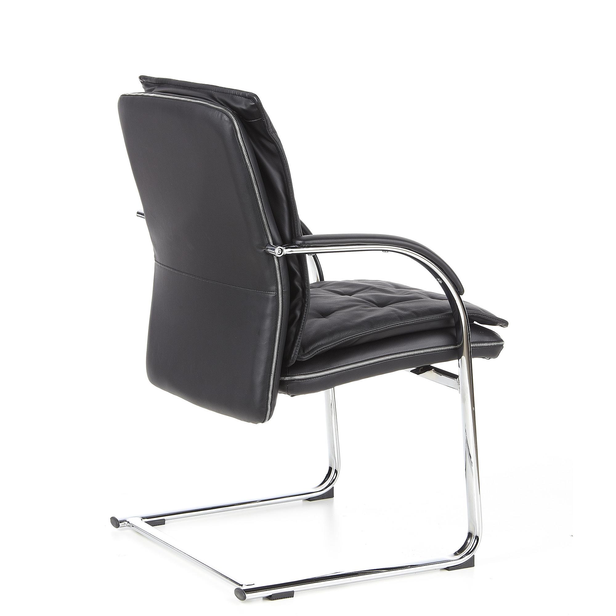 VILLA V Chair  Cantilever chair Leather Black 3