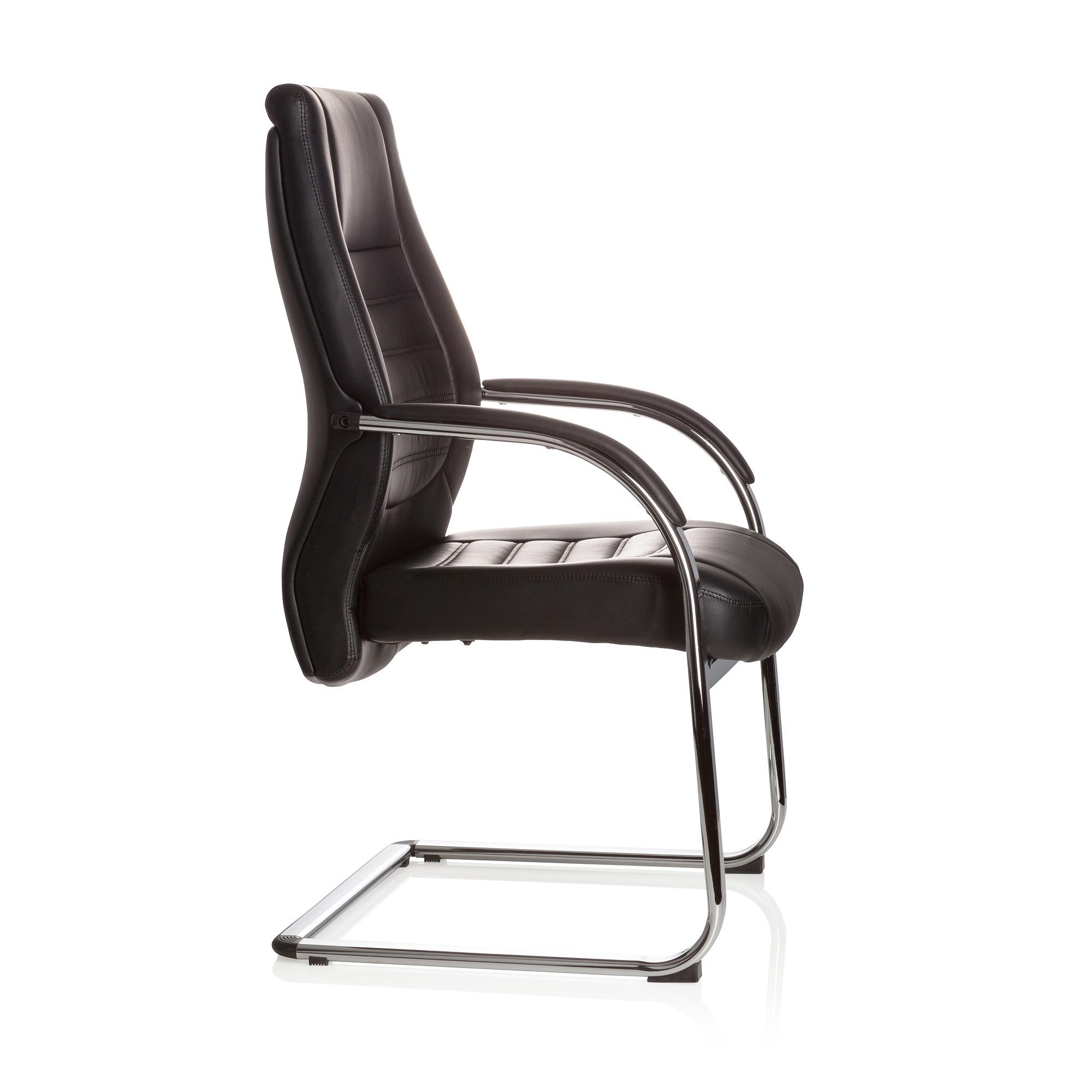VITORO V Chair Cantilever Faux Leather Black 3