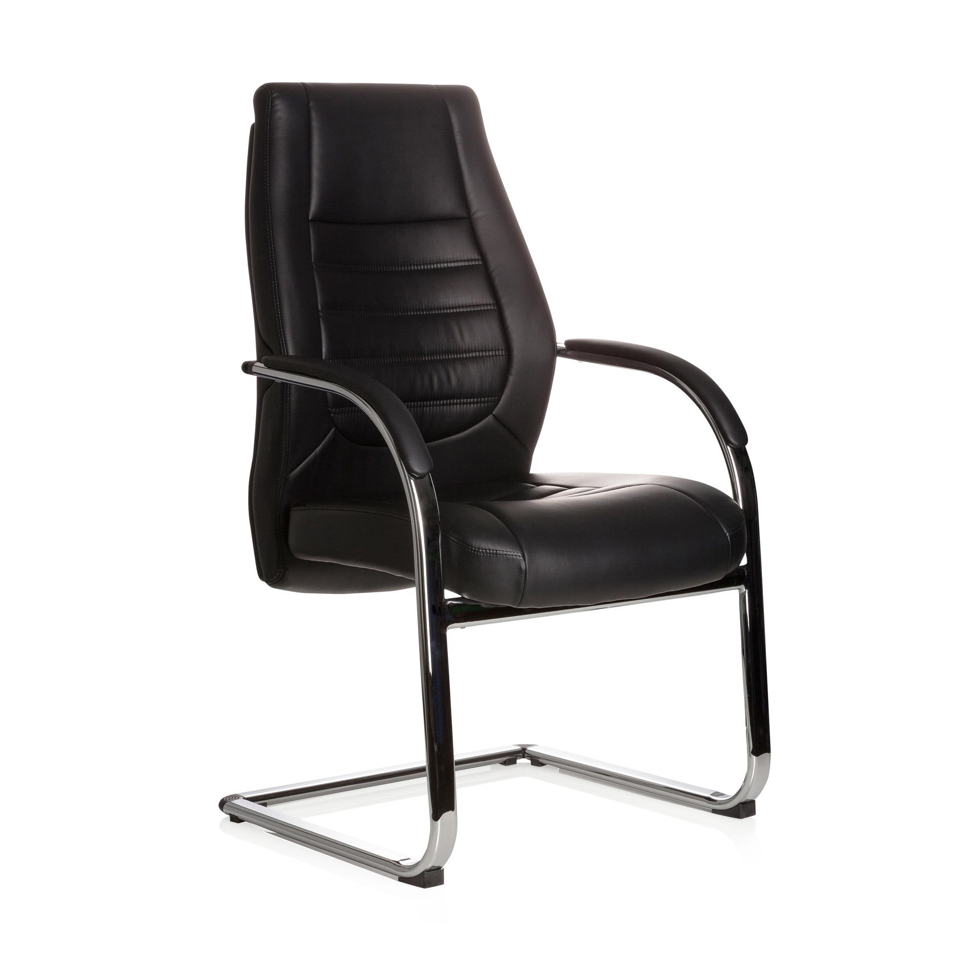 VITORO V Chair Cantilever Faux Leather Black 2