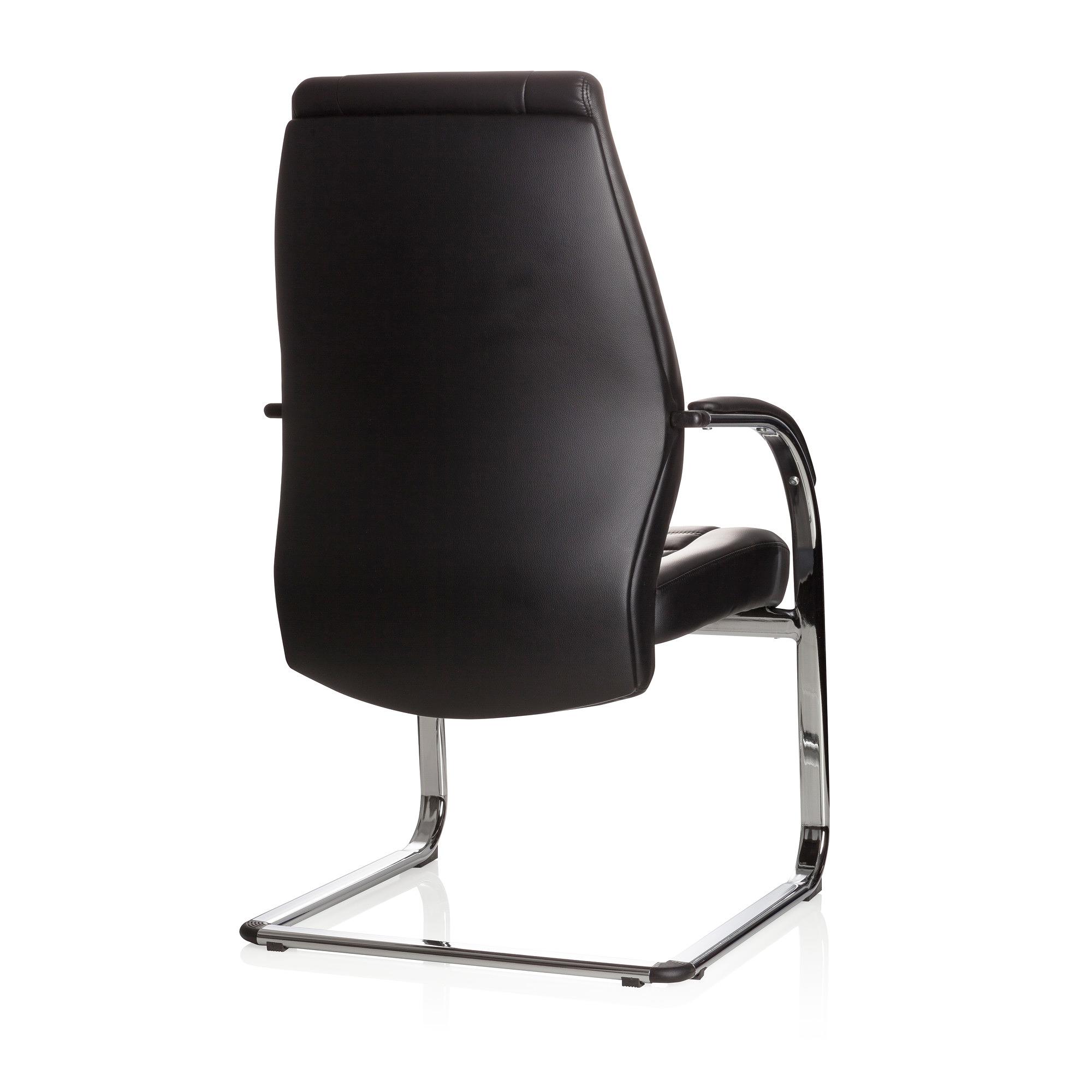 VITORO V Chair Cantilever Faux Leather Black 6