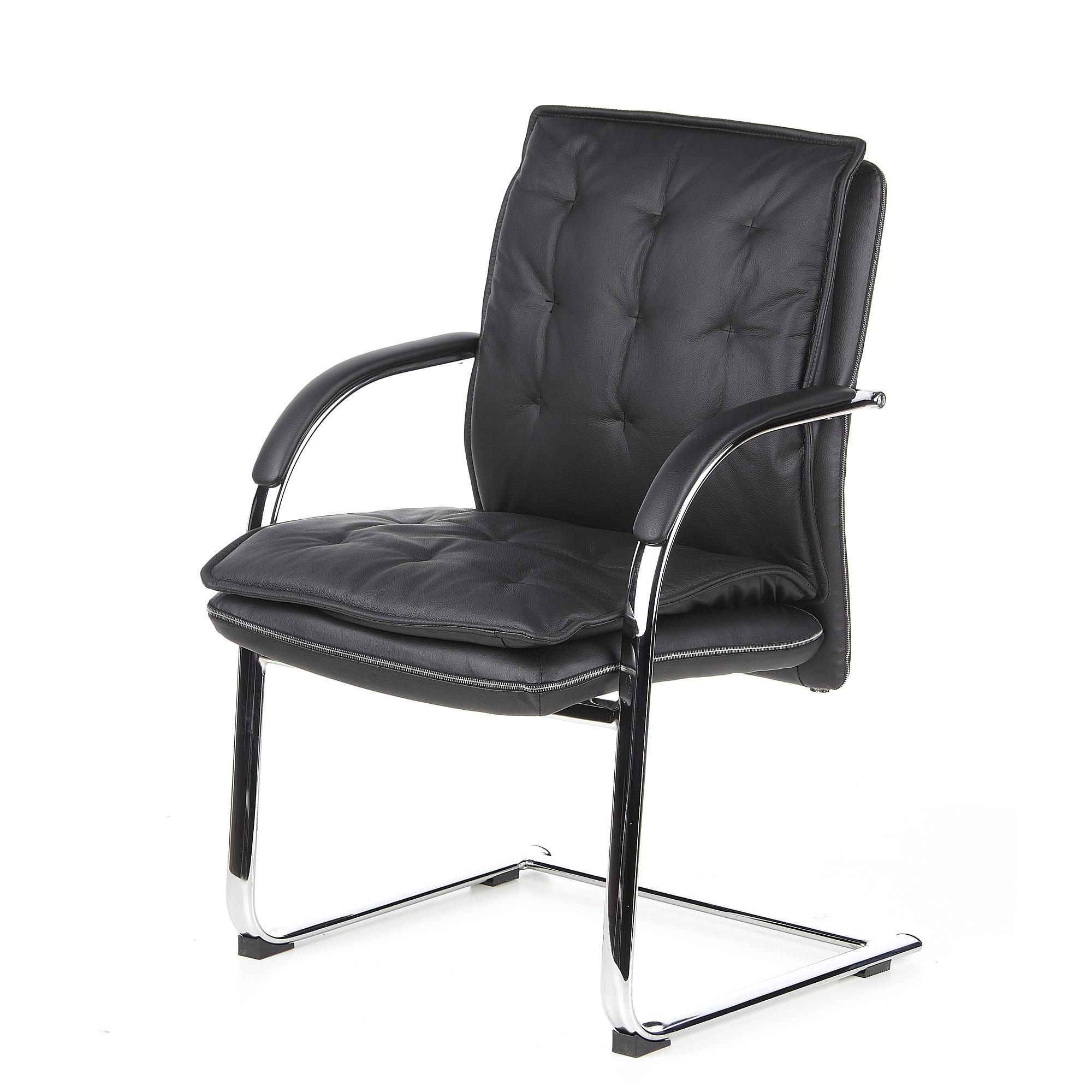 VILLA V Chair  Cantilever chair Leather Black 9