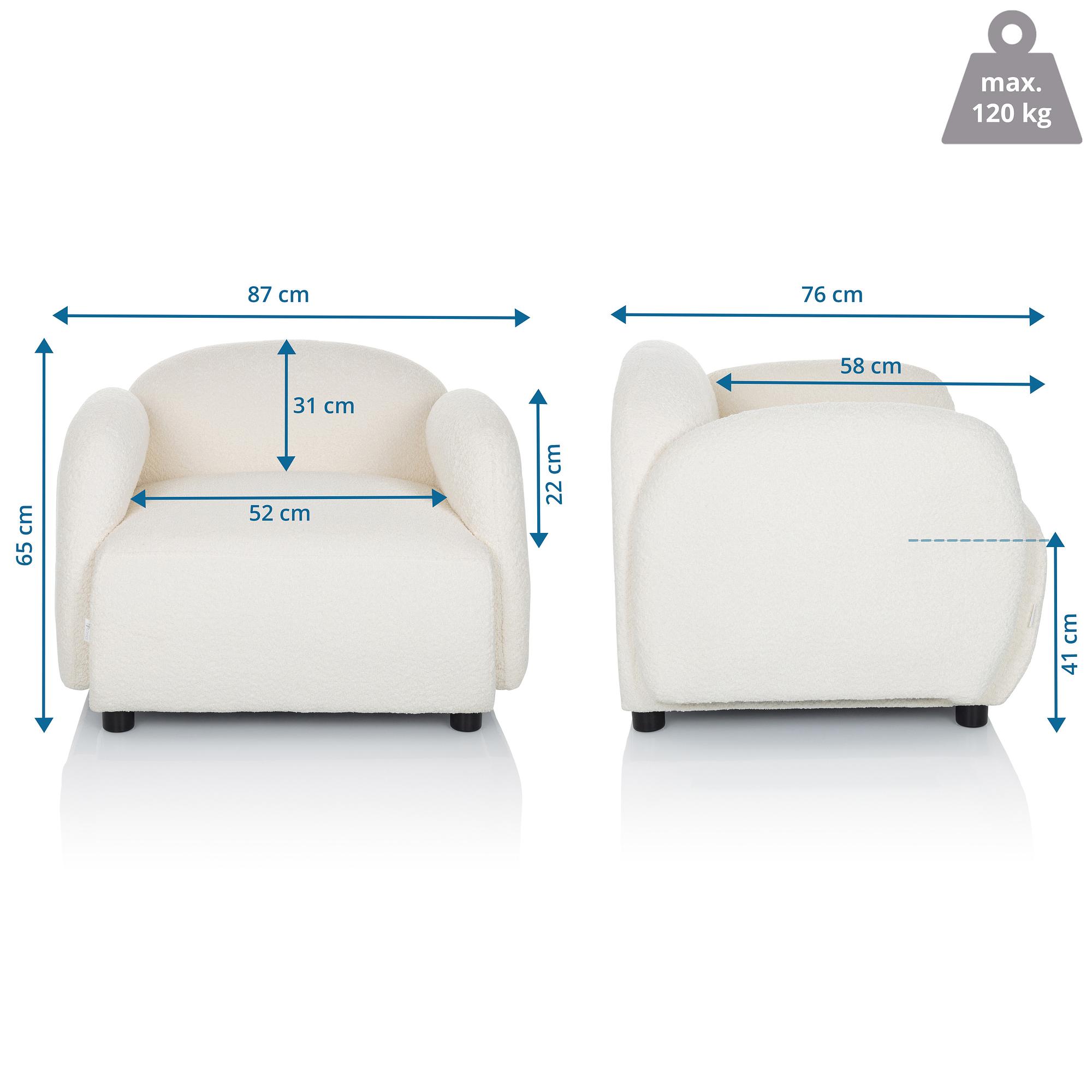 VERDUNA Chair Teddy fabric White 4