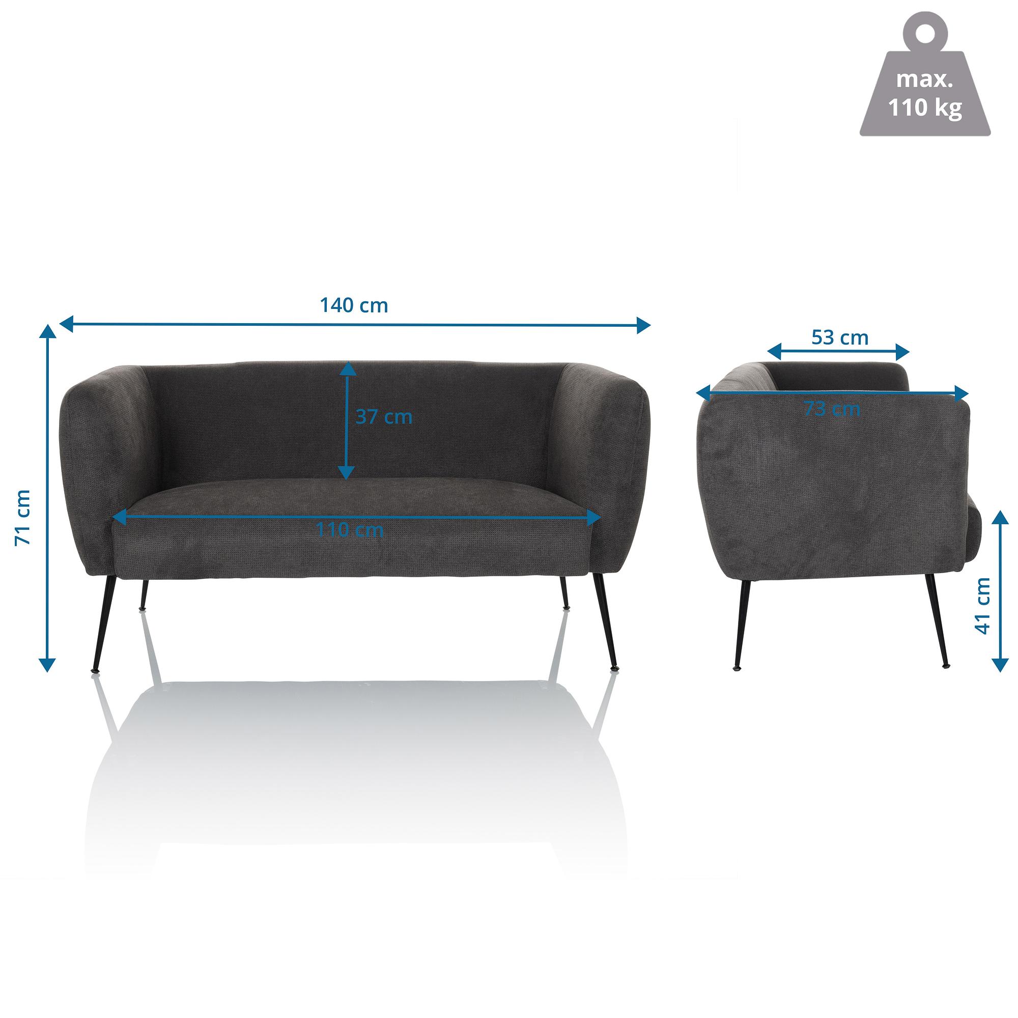 HAYRIVER 2-seater sofa fabric gray 4