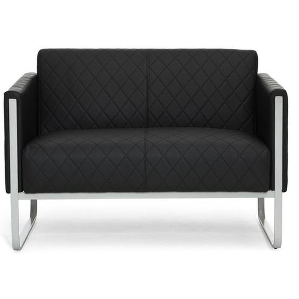 Aruba 2-seater sofa faux leather Black 0