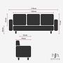 CURACAO Lounge Sofa Faux Leather Black 2
