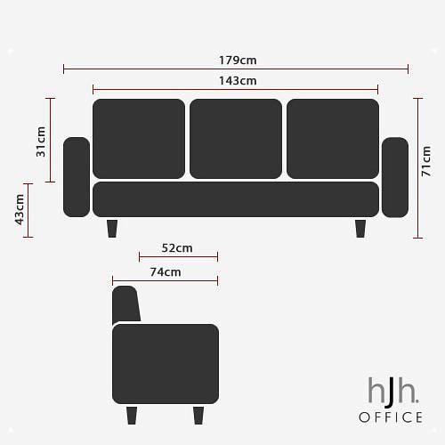 CURACAO Lounge Sofa Faux Leather Black 2