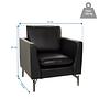 BAVERO Lounge Chair Faux Leather Black 4