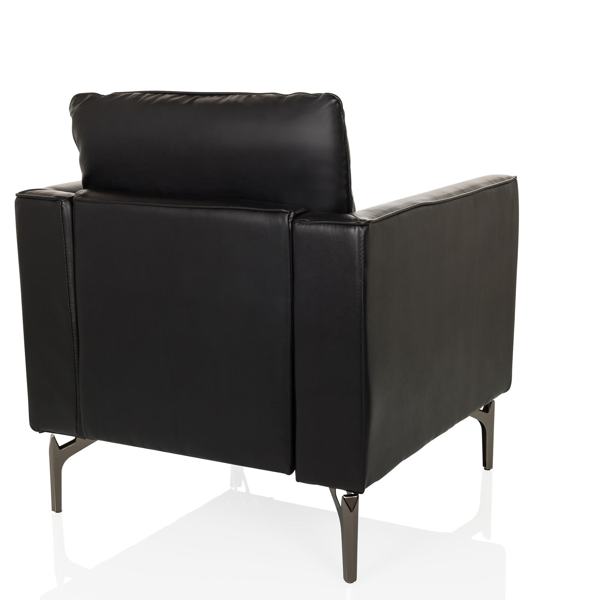 BAVERO Lounge Chair Faux Leather Black 8