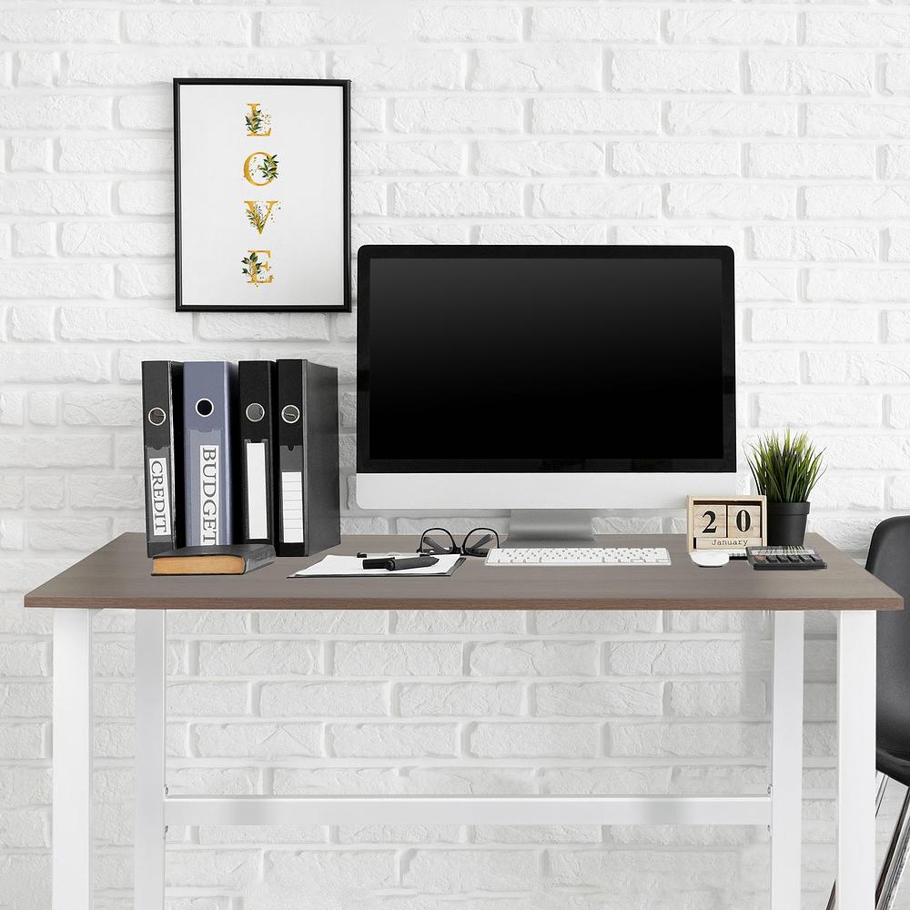 Workspace Light I Scrivania Legno Acciaio Noce Bianco 3