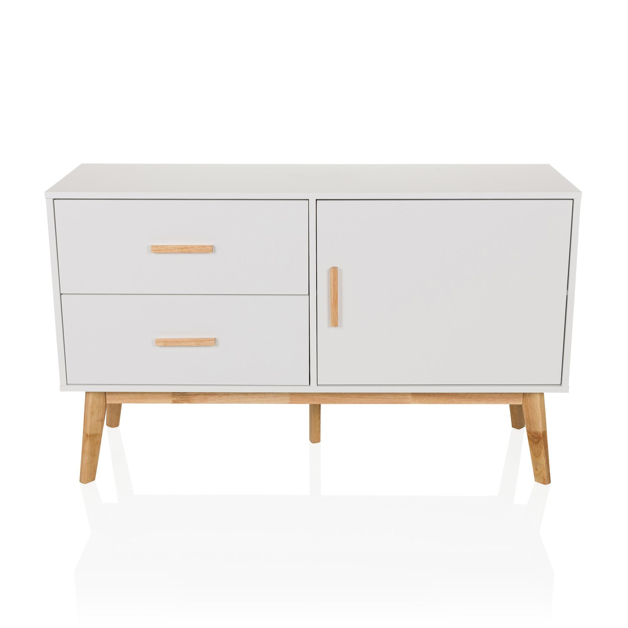Tarolo Sideboard with 2 drawers and 1 door Oak White 0