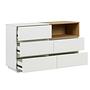 Melmo S Sideboard con 5 cassetti Rovere Bianco 1
