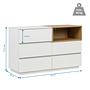 Melmo S Sideboard with 5 drawers Oak White 4