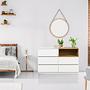 Melmo S Sideboard con 5 cassetti Rovere Bianco 6