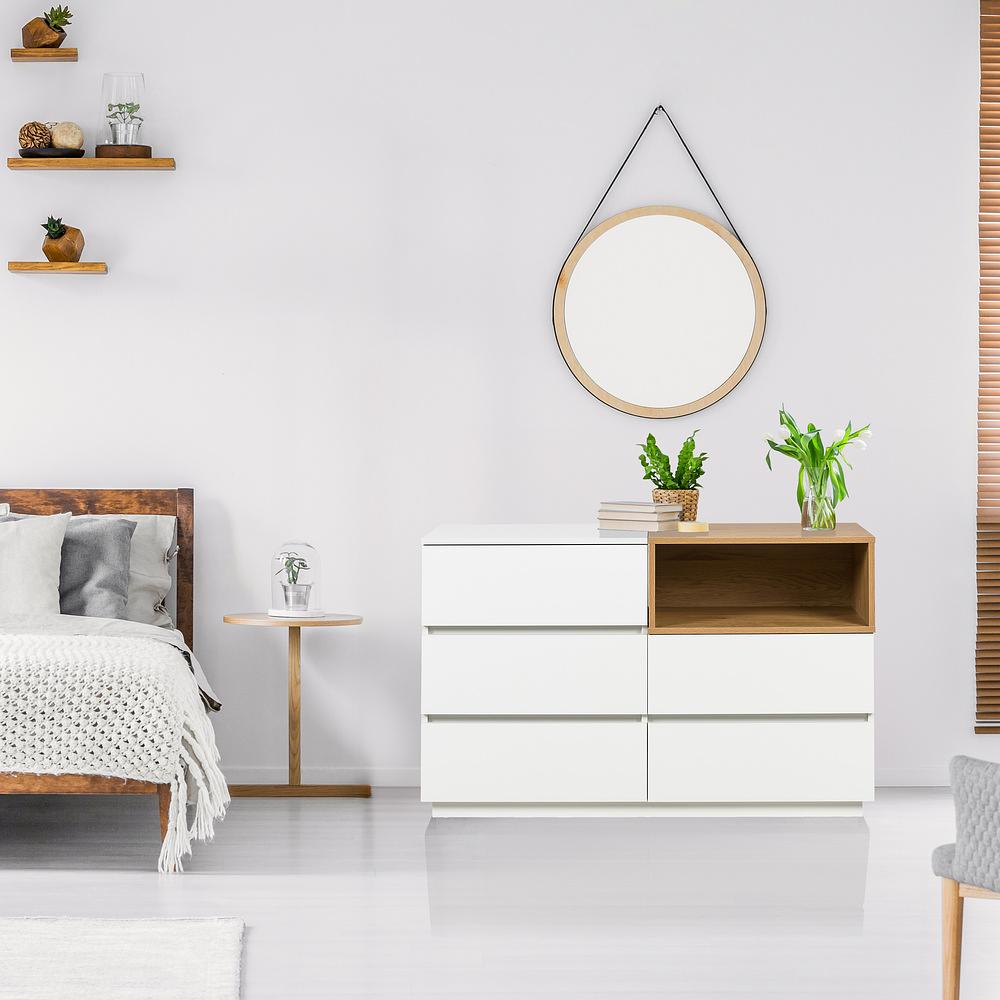 Melmo S Sideboard with 5 drawers Oak White 6