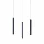 LED pendant lamp 3-flame acrylic glass aluminum black 0