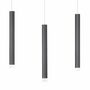 LED pendant lamp 3-flame acrylic glass aluminum black 1
