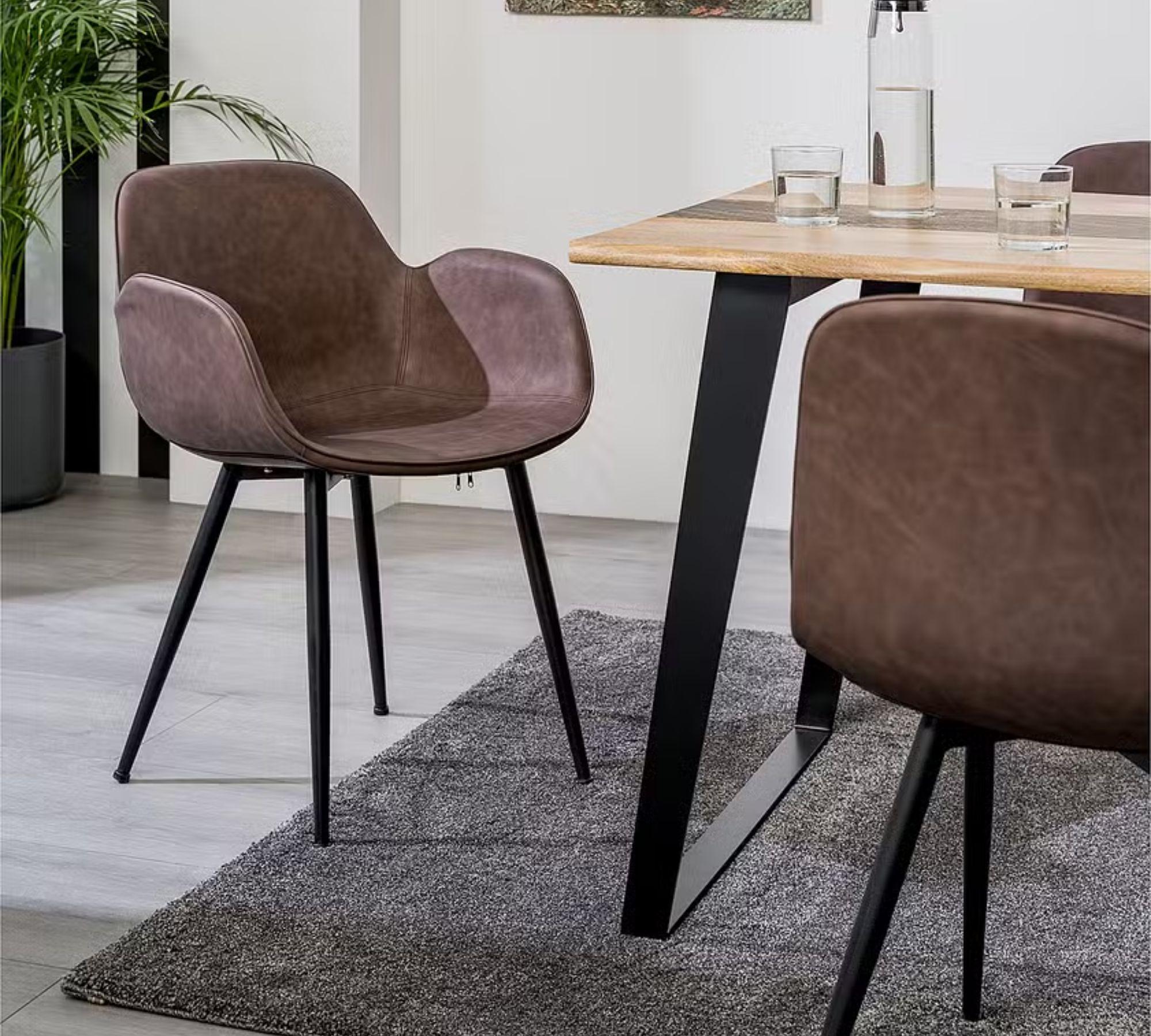 Armchair faux leather brown 1