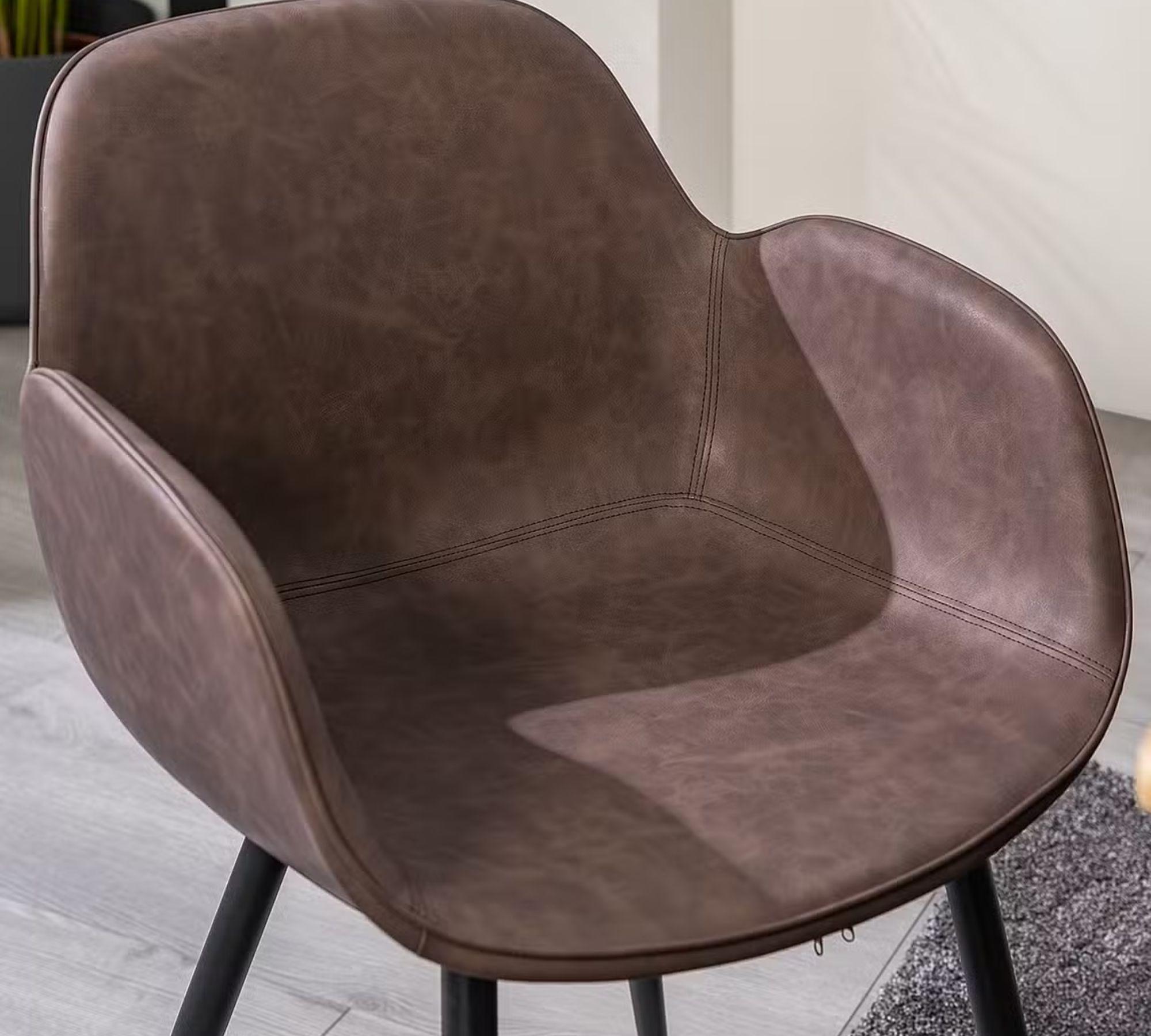 Armchair faux leather brown 3