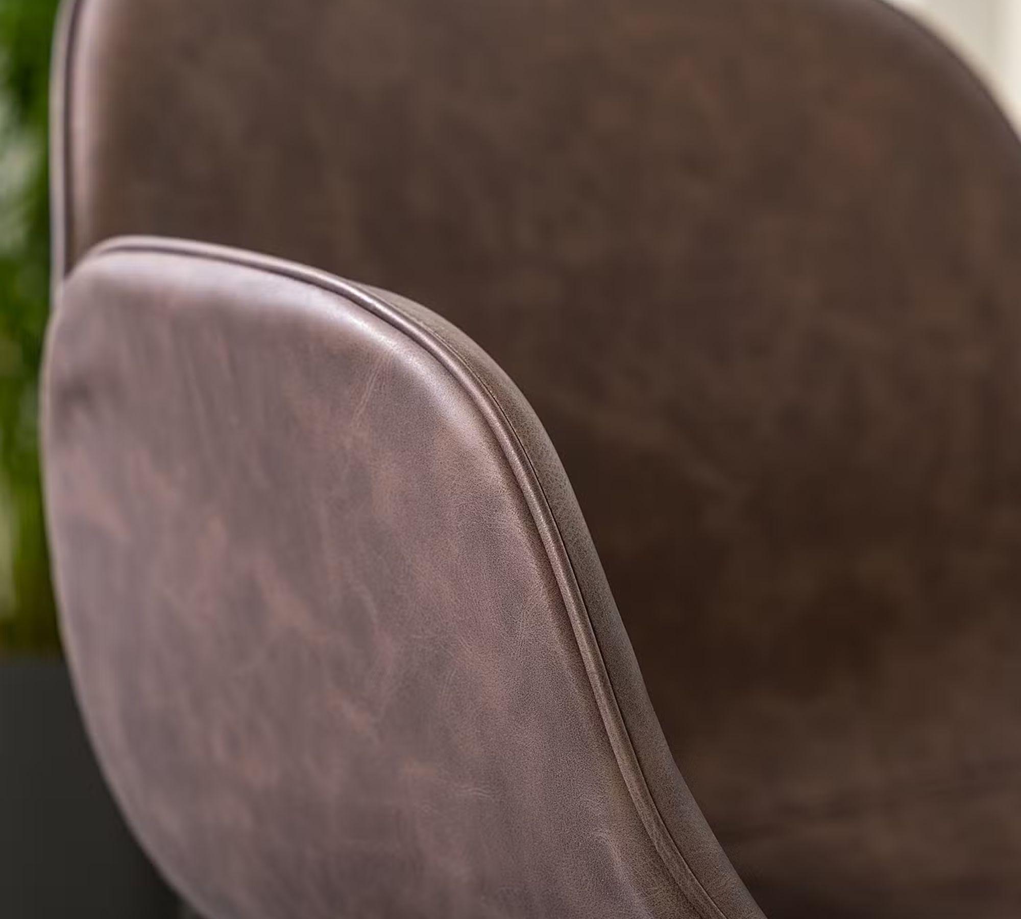 Armchair faux leather brown 5