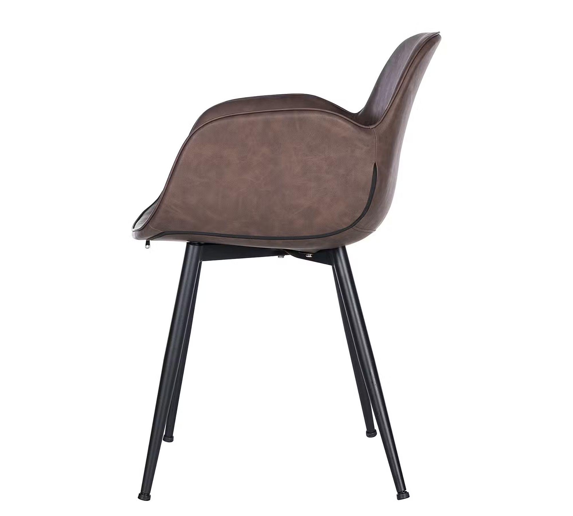 Armchair faux leather brown 7