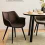 Armchair Microfiber Brown Black 4