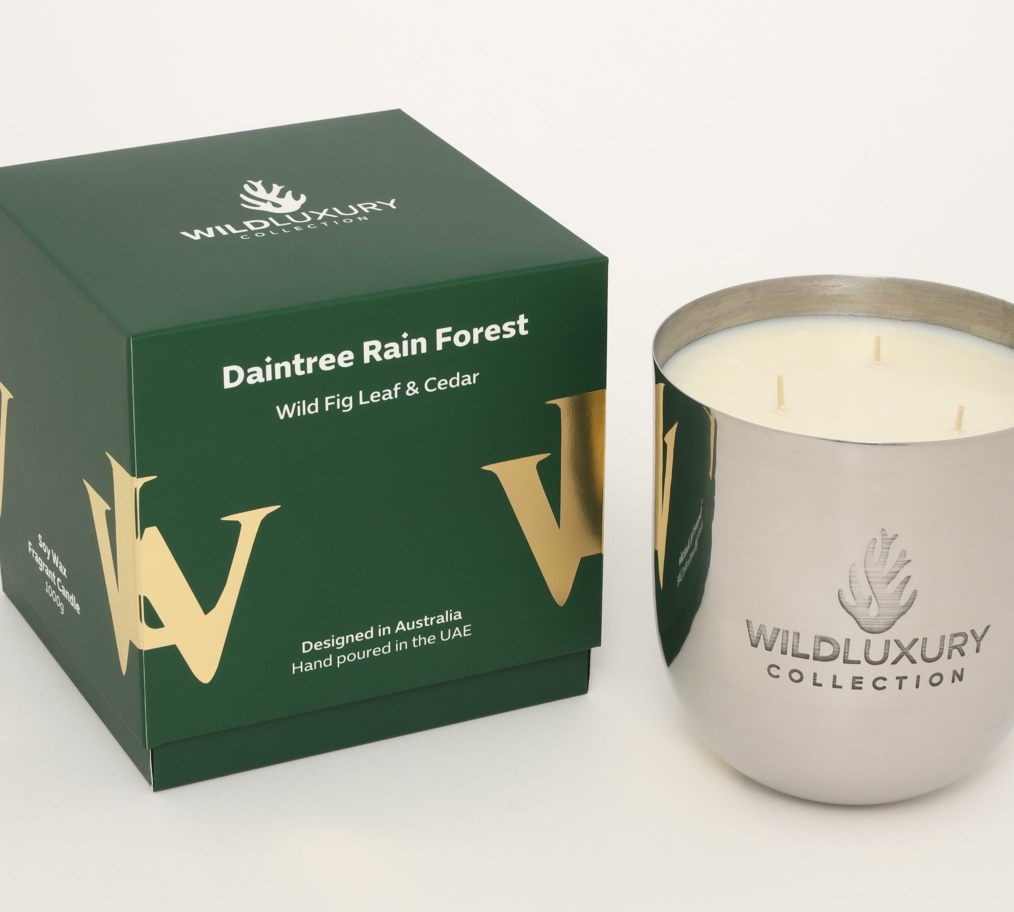 Handgegossene Sojawachs Duftkerze Daintree Rain Forest 1000g 0