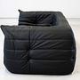 Divano Togo 2 posti con braccioli Pelle Madras Nero 1