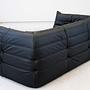 Divano Togo 2 posti con braccioli Pelle Madras Nero 2
