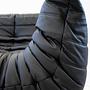 Divano Togo 2 posti con braccioli Pelle Madras Nero 5