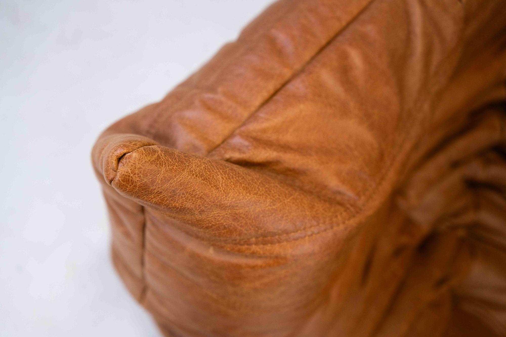 Divano Togo 2 posti con braccioli pelle pull-up marrone pino 7