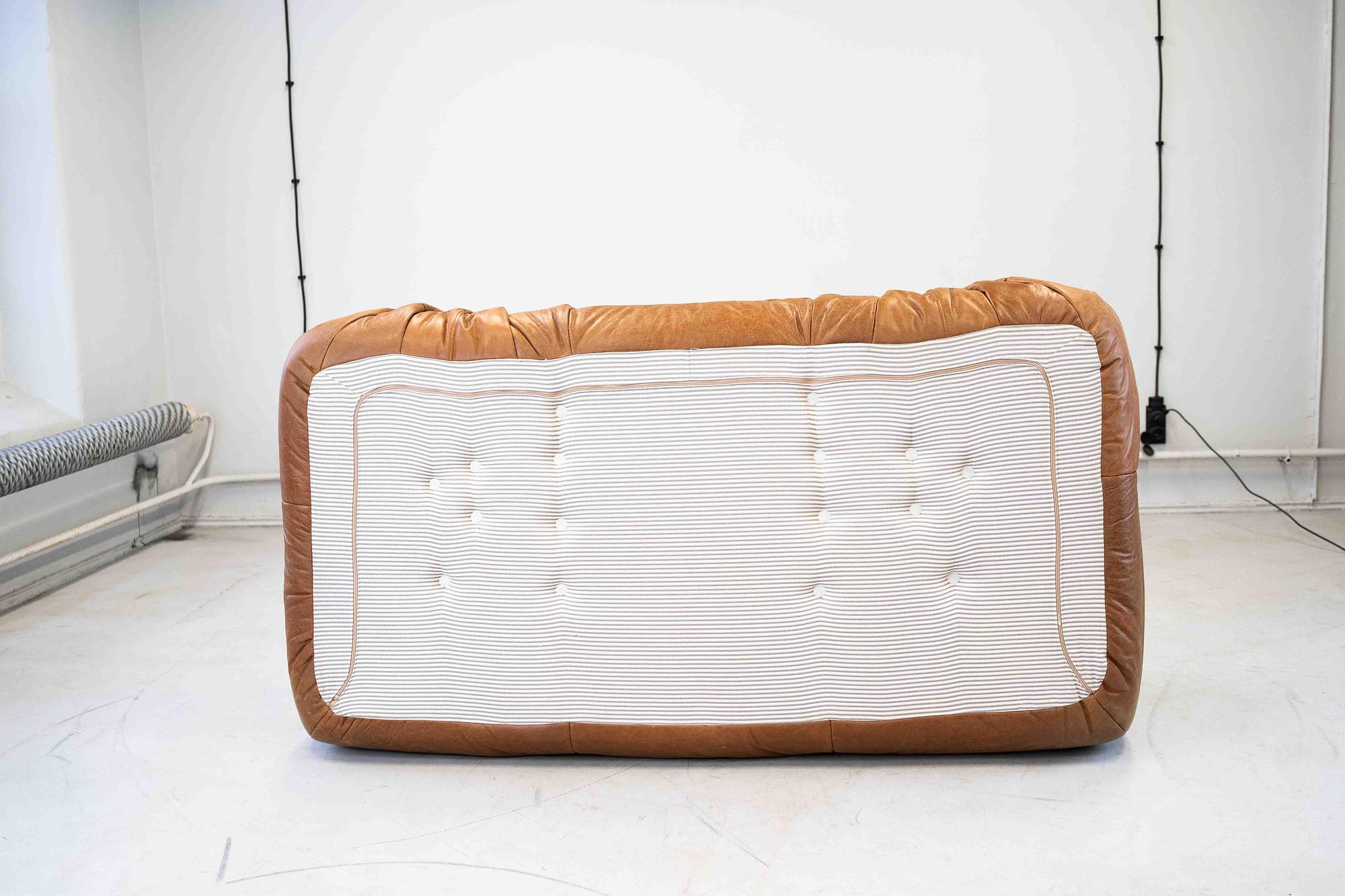 Togo Sofa 2-seater with Armrest Pull-Up Leather Pine Brown 9