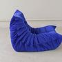 Togo armchair velvet cobalt blue 2