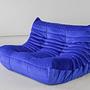 Togo Lounge Set 5-pc. Velvet Cobalt Blue 5