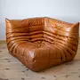 Togo Lounge Set 3-piece. Pull-Up Leather Pine Brown 1