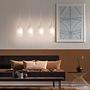 Pendant lamp 4-light Steel Glass White 1