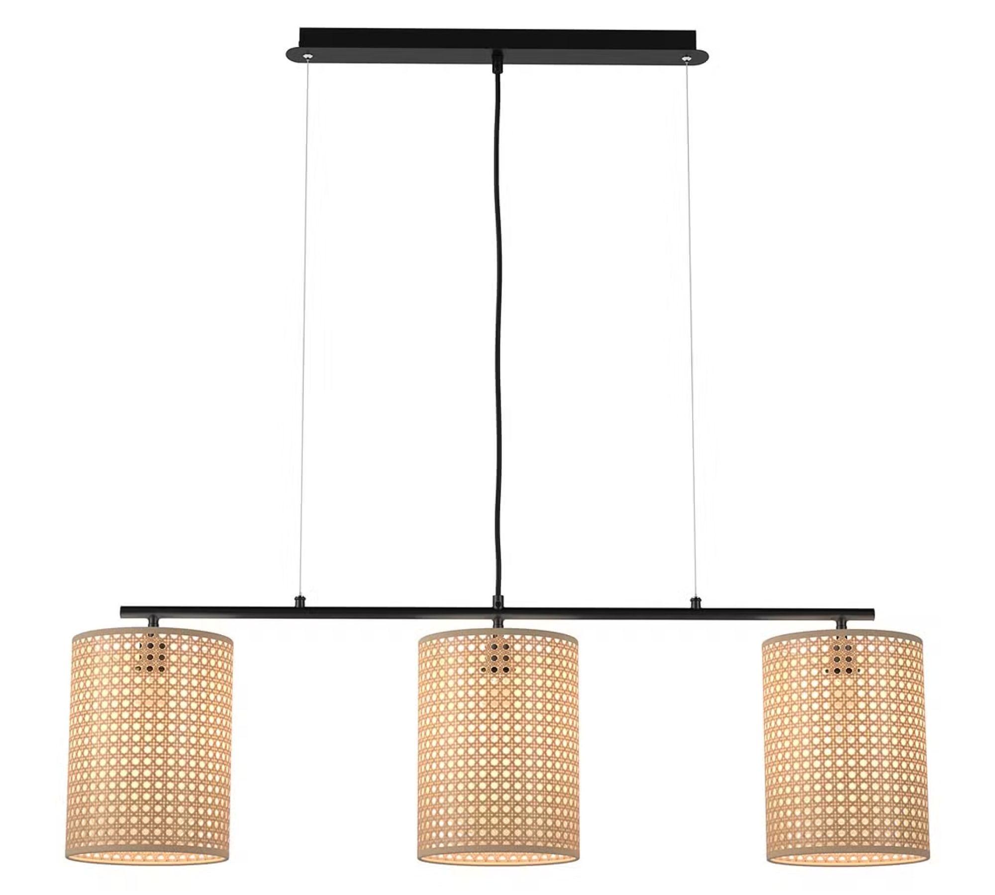 Pendant lamp 3-light paper iron beige 0