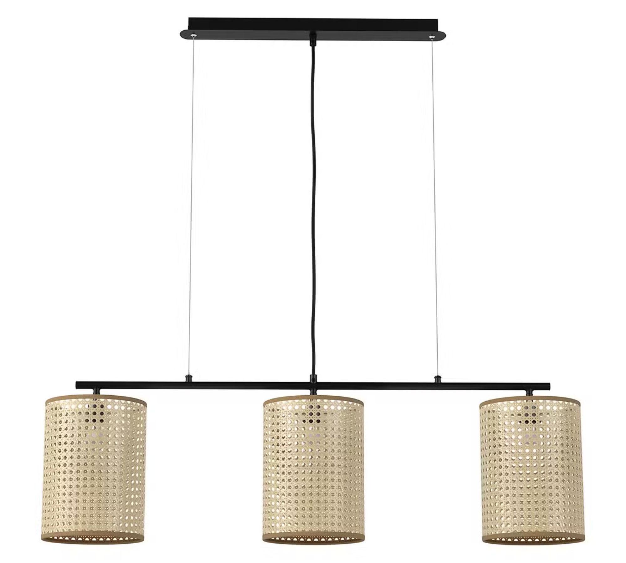 Pendant lamp 3-light paper iron beige 1