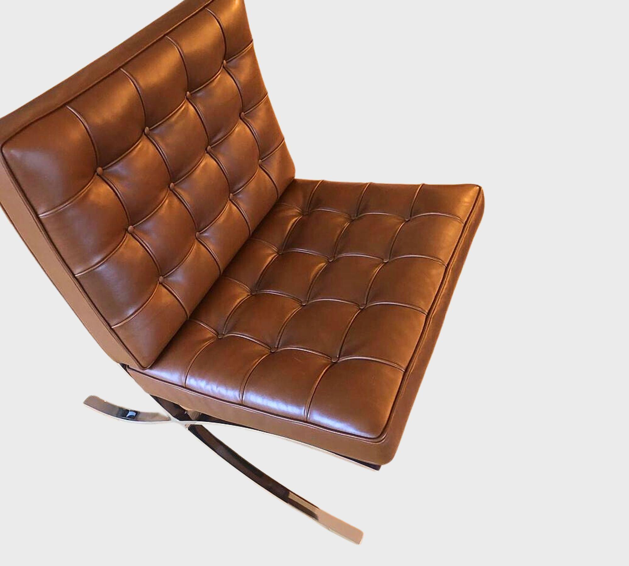 Barcelona Sessel Mies van der Rohe Leder Braun 0