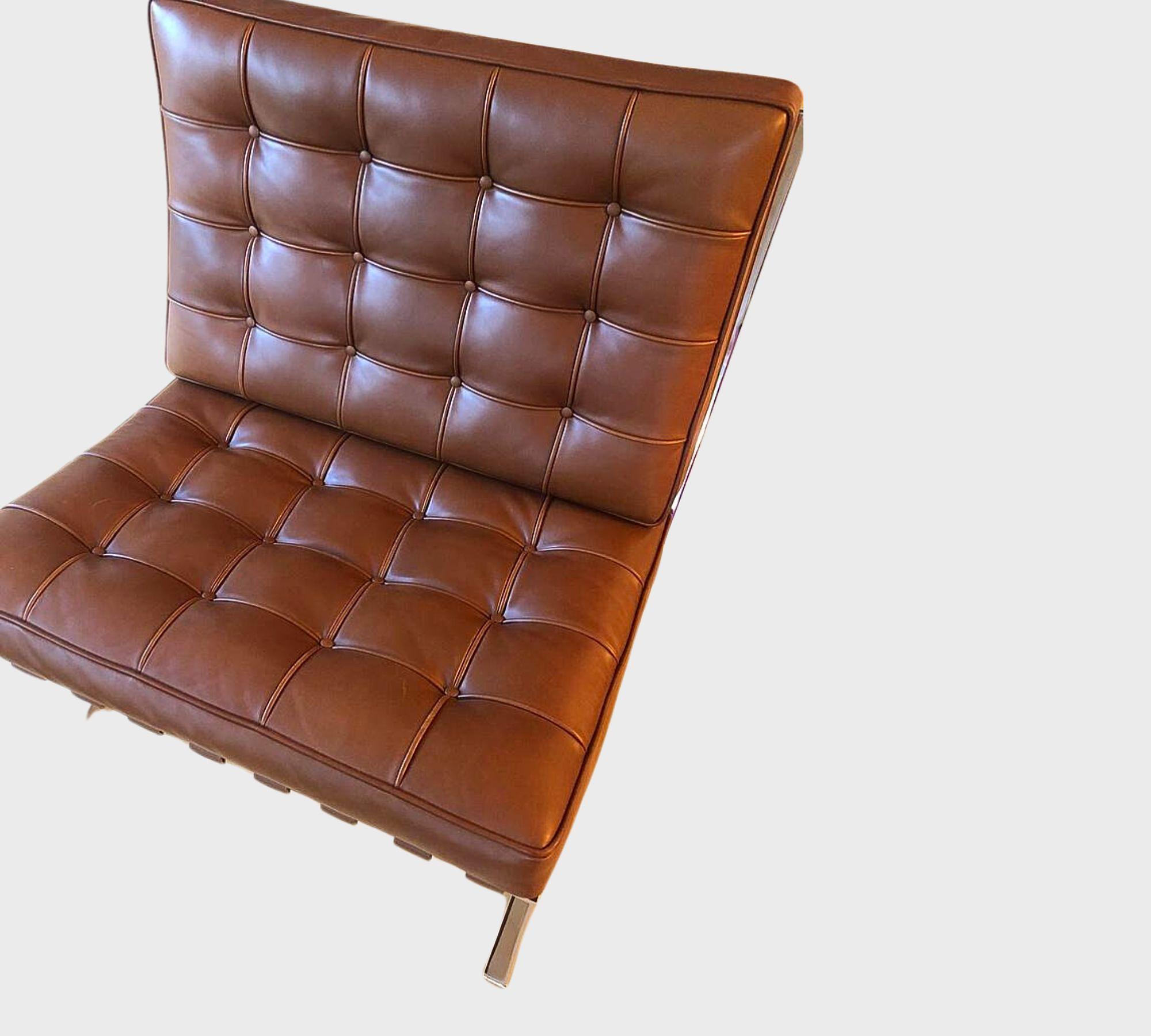 Barcelona Sessel Mies van der Rohe Leder Braun 1