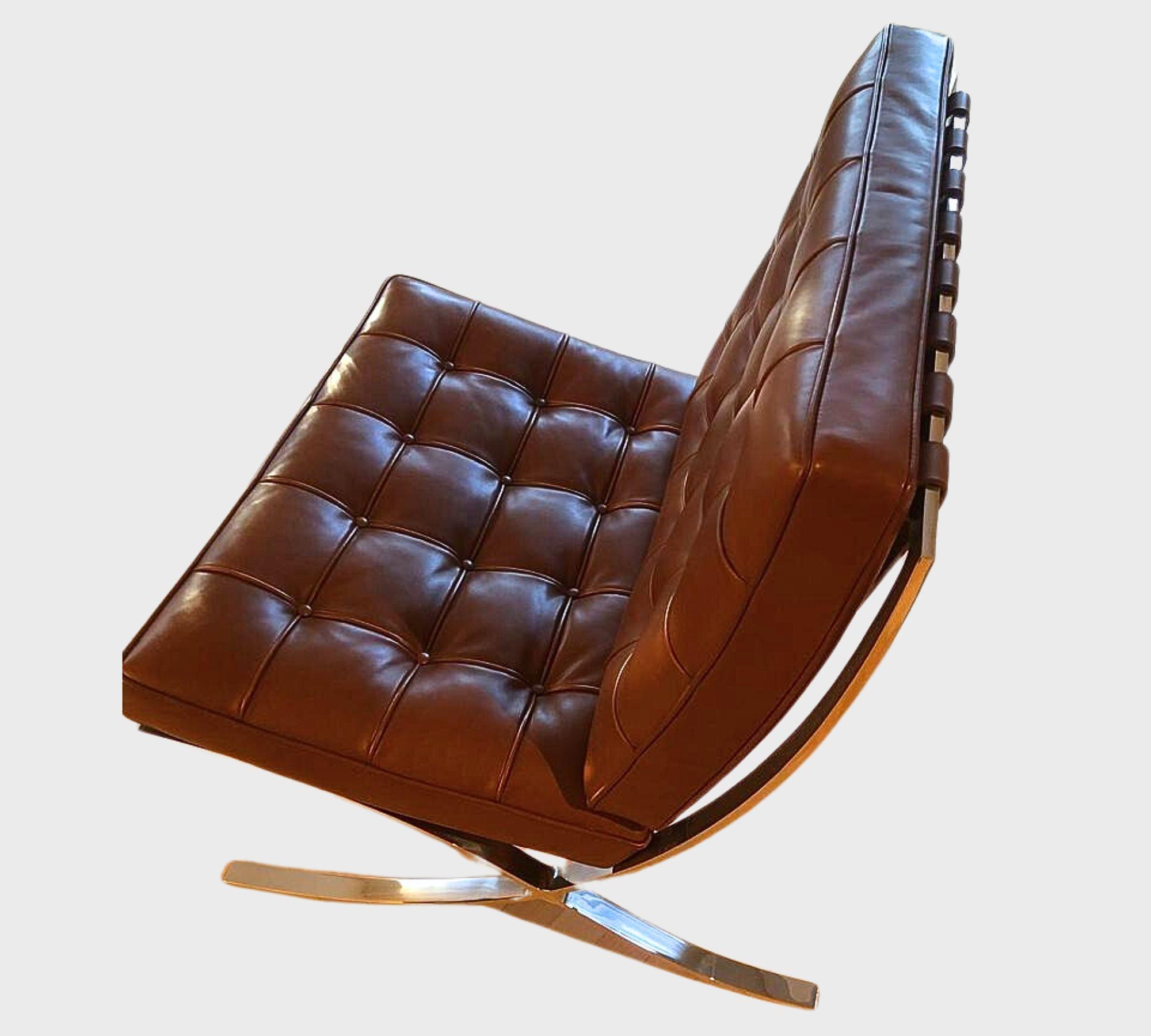 Barcelona Sessel Mies van der Rohe Leder Braun 2