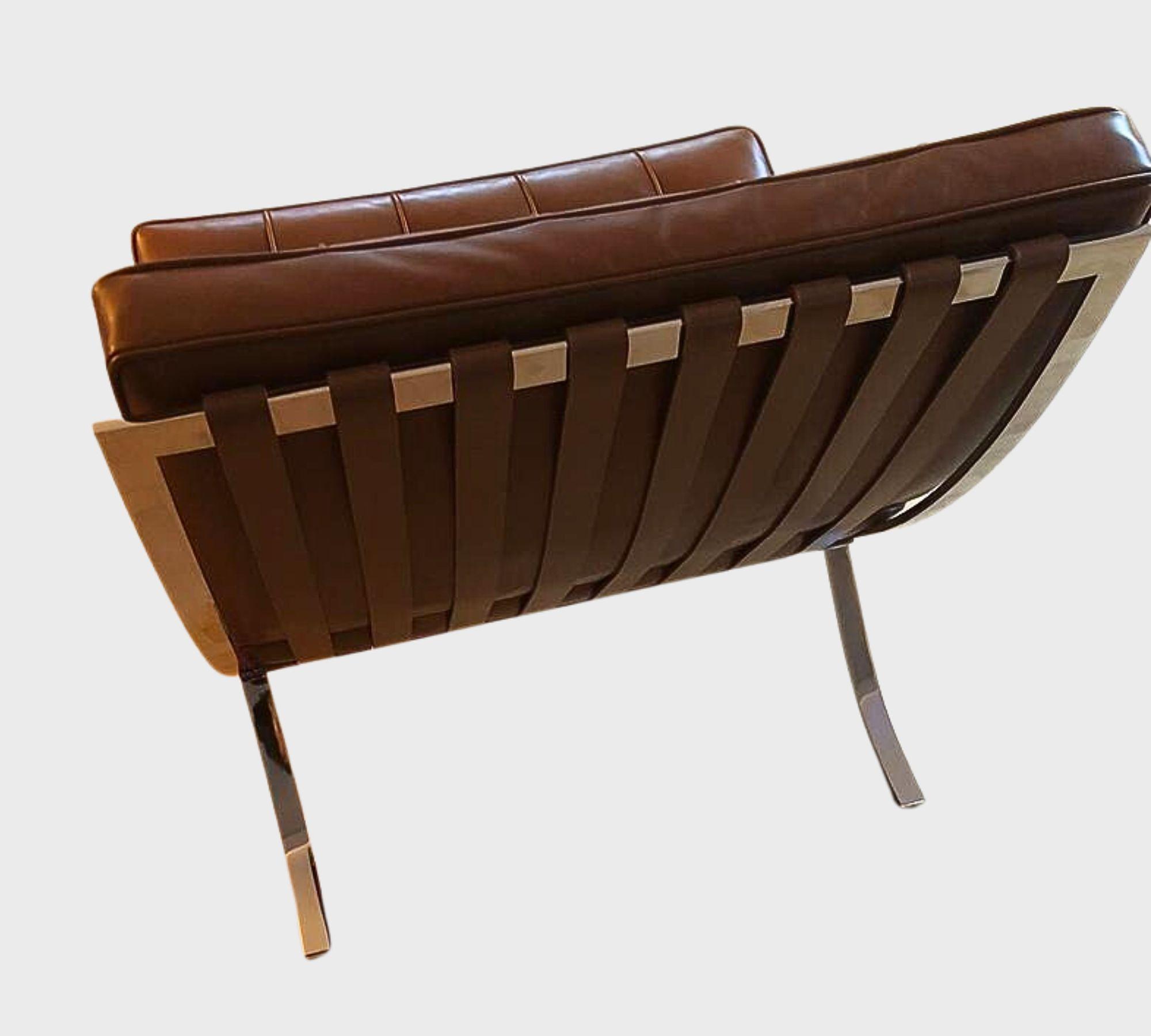 Barcelona Sessel Mies van der Rohe Leder Braun 3