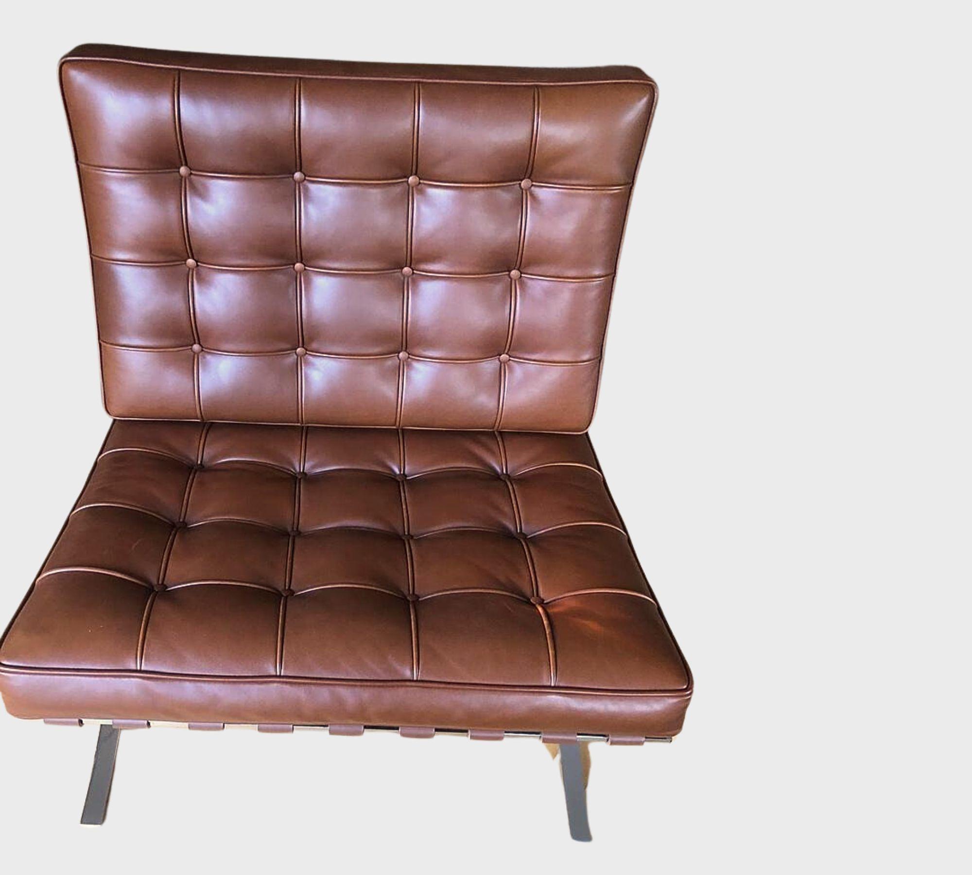 Barcelona Sessel Mies van der Rohe Leder Braun 4