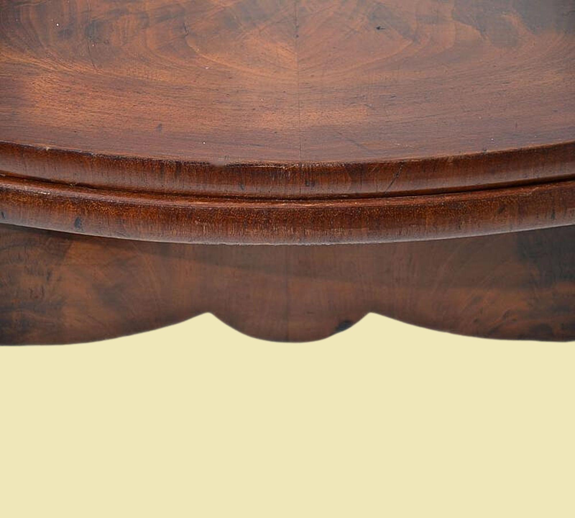 Antiker Beistelltisch Louis Philippe Mahagoni Braun 4