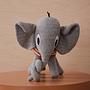 Elephant plush toy Cotton Grey 2