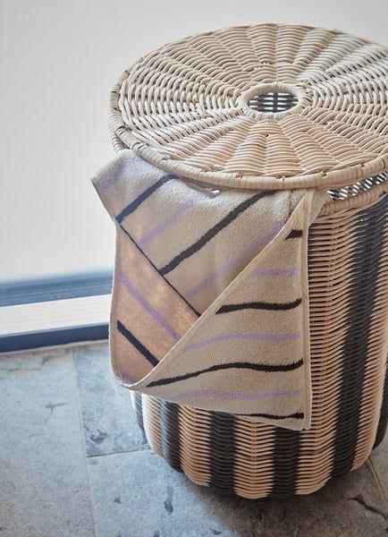 Raita Hooded Towel Cotton Brown Striped 1