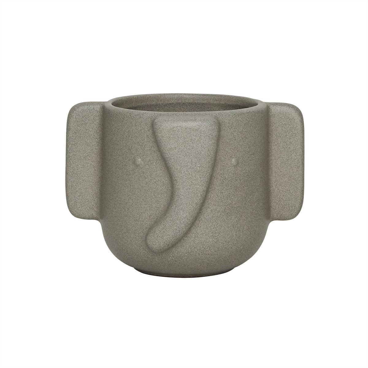 Elephant flower pot ceramic grey 0